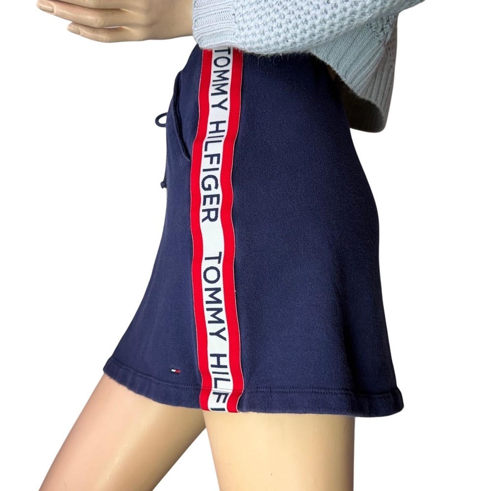 Tommy Hilfiger Skirt Logo Tape Side Stripe Navy Sporty Preppy Athleisure XXS